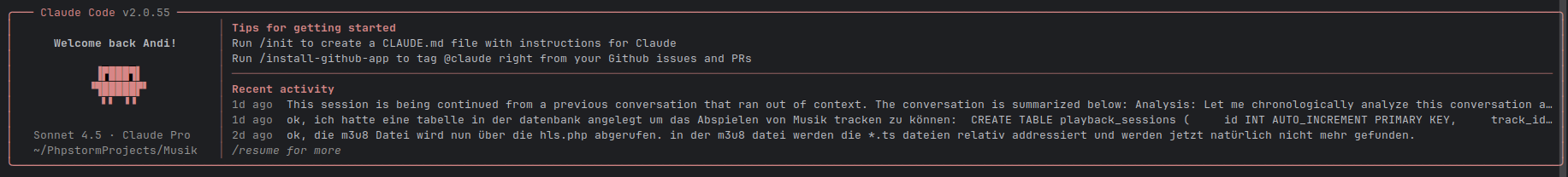 Claude Terminal App - Willkommensnachricht