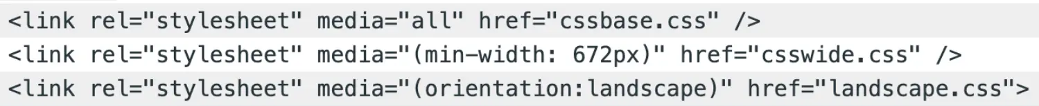 Codebeispiel für CSS-Media-Query beim Laden von CSS-Dateien